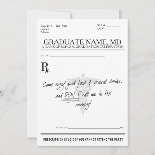 Abschluss MD laden ein Einladung (Vorderseite)