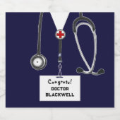 Abschluss Medical School Grad Schaumweinetikett (Einzelnes Label)