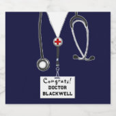 Abschluss Medical School Grad Schaumweinetikett (Einzelnes Label)