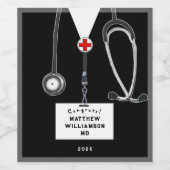 Abschluss Medizinische Fakultät Weinetikett (Einzelnes Label)