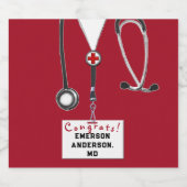 Abschluss Medizinische Schule Sparkling Schaumweinetikett (Einzelnes Label)