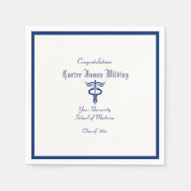 Abschluss, Medizinschule, Caduceus, Navy Blue