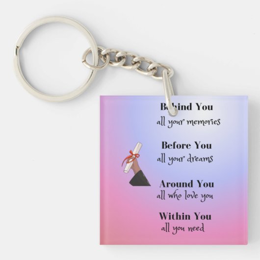 Abschluss-Meldung auf einer Schlüsselanhänger (Vorderseite)