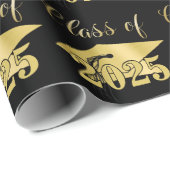 Abschluss Metallic Gold Class Jahr bearbeitbar Sch Geschenkpapier (Rolleneckpunkt)