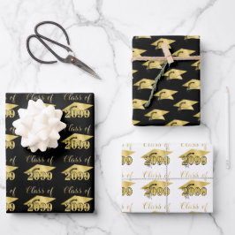 Abschluss Metallic Gold Class Jahr - Farbe Geschenkpapier Set