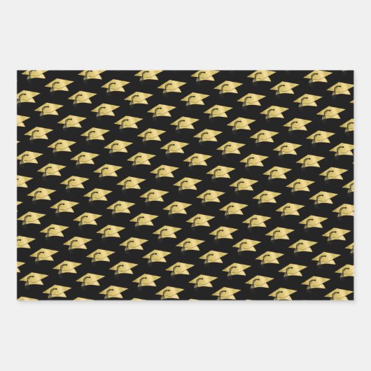 Abschluss Metallic Gold Class Jahr - Farbe Geschenkpapier Set (Vorderseite 2)