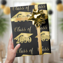 Abschluss Metallic Gold Jahrgang Editierbar Schwar