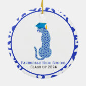 Abschluss Milestone Blue Leopard Keramik Ornament (Hinten)