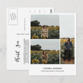 Abschluss Minimal Foto-Collage Danke Postkarte (Vorne/Hinten)