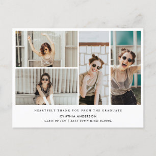 Abschluss Minimal Vielen Dank Foto Collage Postkarte