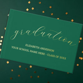 Abschluss Minimalistisch Green Gästebuch