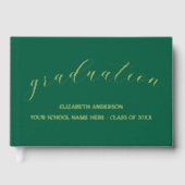 Abschluss Minimalistisch Green Gästebuch (Vorderseite)