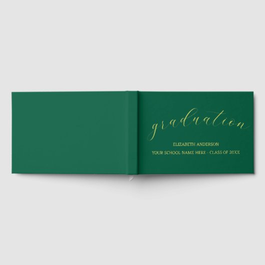 Abschluss Minimalistisch Green Gästebuch (Voll)