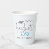 Abschluss Minimalistisch Modern Mortarboard Lite Pappbecher (Rückseite)