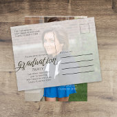 Abschluss Minimalistisch Modern Zwei Foto Script Postkarte