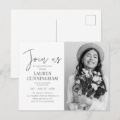 Abschluss Minimalistisch Modernes schlichtes Foto Postkarte (Vorne/Hinten)