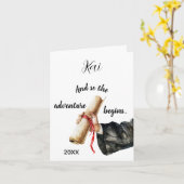 Abschluss Minimalistisch Scroll Son Card Karte (Gelbe Blume)