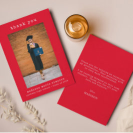 Abschluss Minimalistisch Simple Foto Vielen Dank Mitteilungskarte