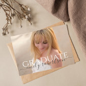 Abschluss Minimalistisch Zwei Foto Einfach Elegant Postkarte