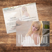 Abschluss Minimalistisch zwei Foto Vielen Dank Postkarte