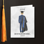 Abschluss mit Aquarellfarbe - Kopf- und Klappkarte Karte