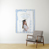 Abschluss mit blauem Blumenband Wandteppich (Beispiel)