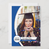 Abschluss mit blauem Rahmen für Foto Einladung (Vorderseite)