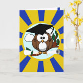 Abschluss mit Blauen und Goldfarben der Schule Karte (Gelbe Blume)