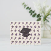 Abschluss mit Blumen Postkarte (Stehend Vorderseite)