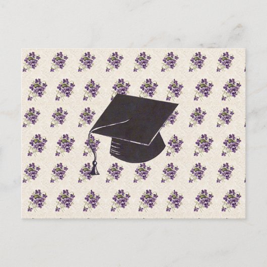 Abschluss mit Blumen Postkarte (Vorderseite)