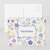 Abschluss mit Blumen Postkarte (Vorne/Hinten)