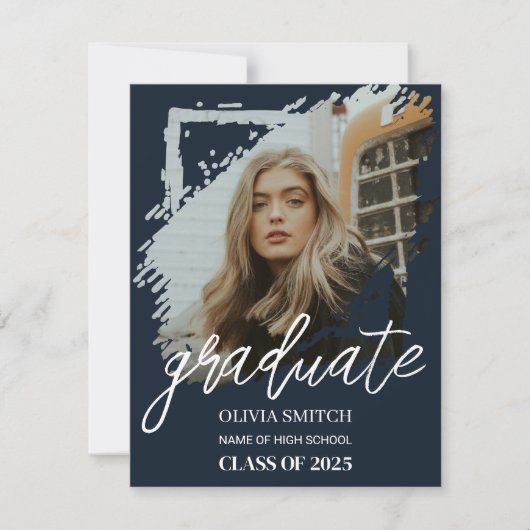 Abschluss mit Bürste Einladung (Vorderseite)