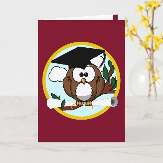 Abschluss mit Cap auf Rot Karte (Gelbe Blume)