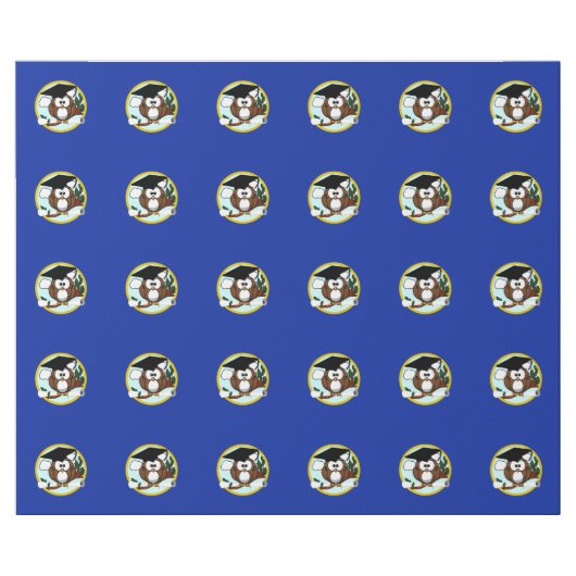 Abschluss mit Cap & Diploma - Blau und Gold Geschenkpapier (Flach)