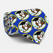 Abschluss mit Cap & Diploma - Blau und Gold Krawatte (Gerollt)