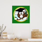 Abschluss mit Cap & Diploma - Grün und Gold Poster (Küche)