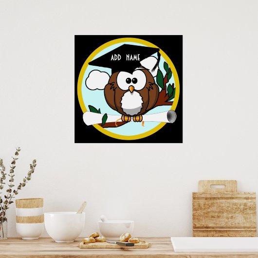 Abschluss mit Cap & Diploma Poster (Küche)