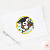 Abschluss mit Cap & Diploma Runder Aufkleber (Umschlag)