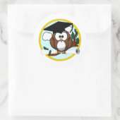 Abschluss mit Cap & Diploma Runder Aufkleber (Tasche)