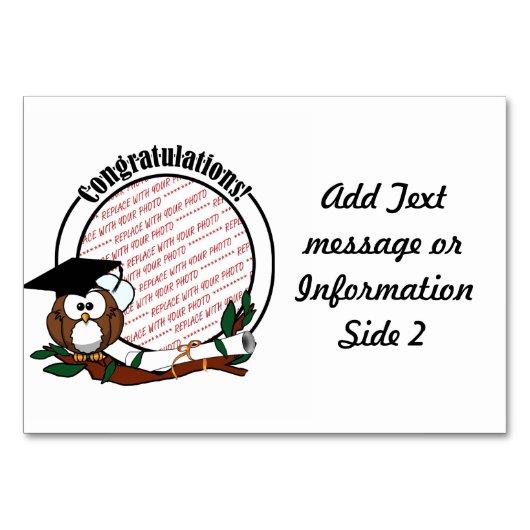 Abschluss mit Cap & Diploma Tischnummer (Rückseite)