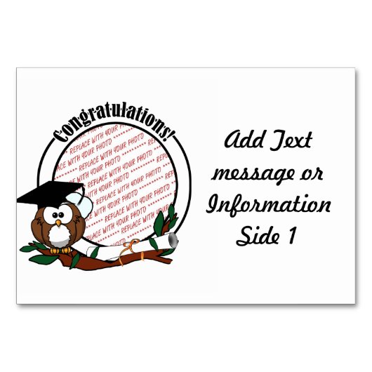 Abschluss mit Cap & Diploma Tischnummer (Vorderseite)