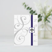 Abschluss mit dem blauen Scroll Einladung (Stehend Vorderseite)