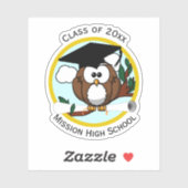 Abschluss mit Diplom Aufkleber (Blatt)