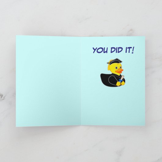 Abschluss mit Ducky GummiCartoon Karte (Innenseite)