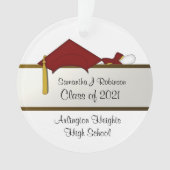 Abschluss mit dunklem Rot Cap Ornament (Vorderseite)