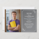 Abschluss mit dünnen Rahmen - Einladung zum Foto (Vorderseite)