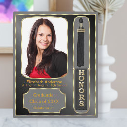 Abschluss mit Ehren Foto Plaque Black Gray Fotoplatte