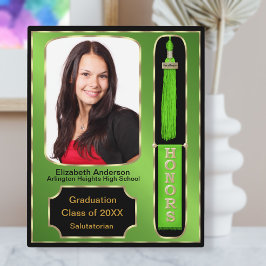Abschluss mit Ehren Foto Plaque Green Fotoplatte
