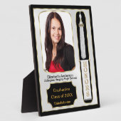 Abschluss mit Ehren Foto schlicht weiß Fotoplatte (Seite)