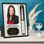 Abschluss mit Ehren Foto schlicht weiß Fotoplatte (Seite)